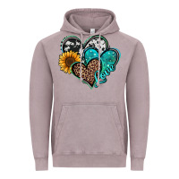 Vintage Zinc turquoise sunflower hearts Vintage Hoodie - Jasminsmagicworld