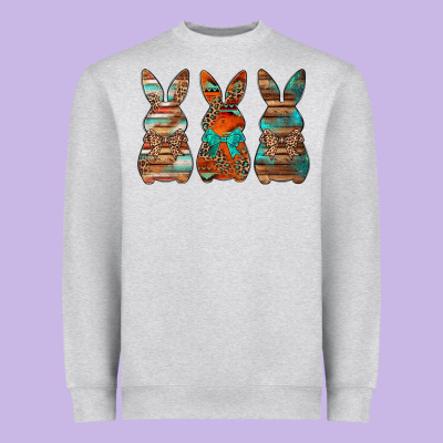 Western Easter Bunnies Heavyweight Sweatshirt Designed By Jasminsmagicworld