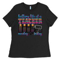 Black battery life of a teacher Ladies Tee - texasbilliewilder
