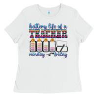 White battery life of a teacher Ladies Tee - texasbilliewilder