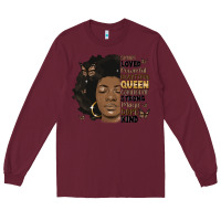 Burgundy afro woman smart loved powerful Long Sleeve Tee - MaliasSmallBusiness