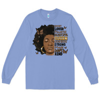 Colony Blue afro woman smart loved powerful Long Sleeve Tee - MaliasSmallBusiness