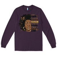 Plum afro woman smart loved powerful Long Sleeve Tee - MaliasSmallBusiness