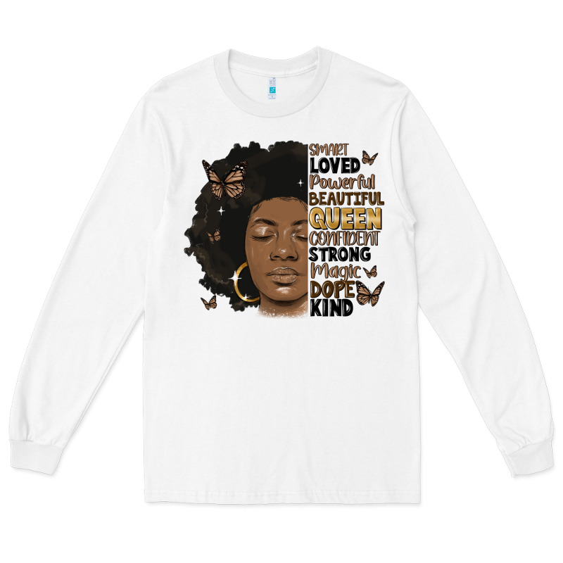 Afro Woman Smart Loved Powerful Long Sleeve Tee by MaliasSmallBusiness | Teevron