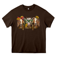 Chocolate Brown western goats Heavy Core Tee - BarkalooDesign
