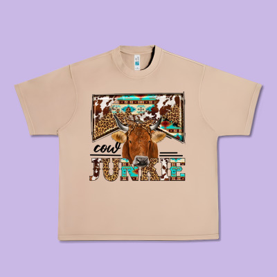 Cow Junkie Urban Heavy Tee Designed By Nancycooperartshop