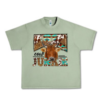 Oil Green cow junkie Urban Heavy Tee - NancyCooperArtShop