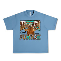 Pebble Blue cow junkie Urban Heavy Tee - NancyCooperArtShop