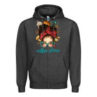 Charcoal Heather coffee please messy bun with coffee bean bbs Zipper Hoodie - BundleAndBundleShop