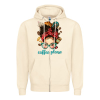 Sandshell coffee please messy bun with coffee bean bbs Zipper Hoodie - BundleAndBundleShop
