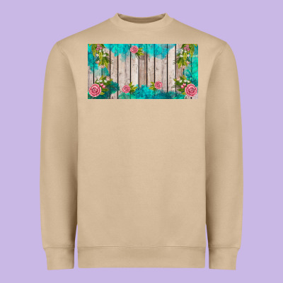 Western Floral  License Plate Template Heavyweight Sweatshirt Designed By Barkaloodesign