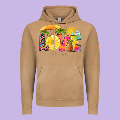 Love Pineapple Vintage Hoodie Designed By Ranaportraitstore