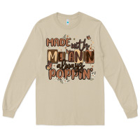 Mushroom made with melanin always poppin Long Sleeve Tee - MaliasSmallBusiness