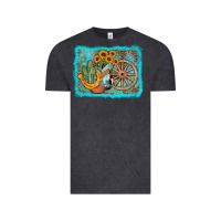 Vintage Black western wooden wheel cowboy boots Vintage Tee - AdoDesignShop