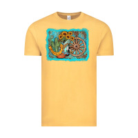Vintage Mustard western wooden wheel cowboy boots Vintage Tee - AdoDesignShop