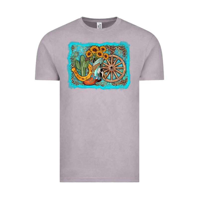 Western Wooden Wheel Cowboy Boots Vintage Tee by AdoDesignShop | Teevron