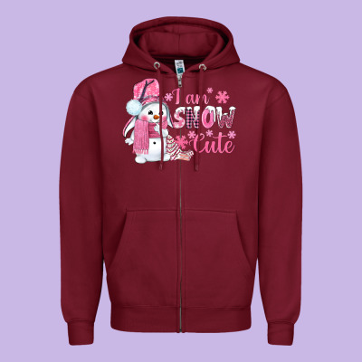 I Am Snow Cute Pink Bbs Zipper Hoodie Designed By Bundleandbundleshop