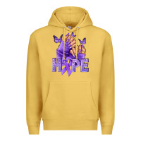 Antique Gold Hope lavender ribbon all cancers Premium Hoodie - NancyCooperArtShop