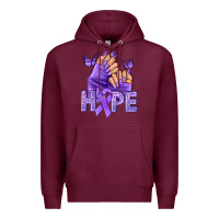 Burgundy Hope lavender ribbon all cancers Premium Hoodie - NancyCooperArtShop