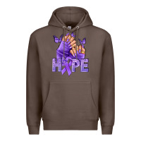 Coffee Hope lavender ribbon all cancers Premium Hoodie - NancyCooperArtShop