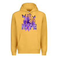 Mustard Hope lavender ribbon all cancers Premium Hoodie - NancyCooperArtShop