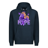 Navy Hope lavender ribbon all cancers Premium Hoodie - NancyCooperArtShop