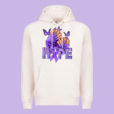 Hope Lavender Ribbon All Cancers Premium Hoodie Designed By Nancycooperartshop