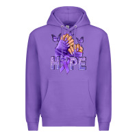 Purple Hope lavender ribbon all cancers Premium Hoodie - NancyCooperArtShop