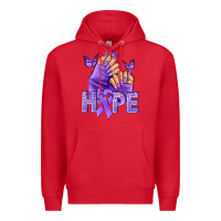 Red Hope lavender ribbon all cancers Premium Hoodie - NancyCooperArtShop