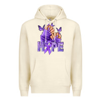 Sandshell Hope lavender ribbon all cancers Premium Hoodie - NancyCooperArtShop