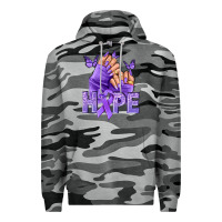 Slate Camo Hope lavender ribbon all cancers Premium Hoodie - NancyCooperArtShop