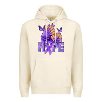 Tofu Hope lavender ribbon all cancers Premium Hoodie - NancyCooperArtShop