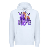 White Hope lavender ribbon all cancers Premium Hoodie - NancyCooperArtShop