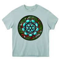Arona Christmas Round Turquoise Gemstone Heavy Core Tee - RanaPortraitStore