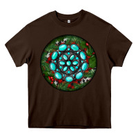 Chocolate Brown Christmas Round Turquoise Gemstone Heavy Core Tee - RanaPortraitStore