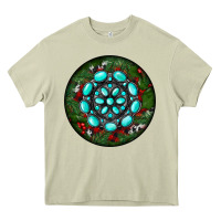 Mossy Christmas Round Turquoise Gemstone Heavy Core Tee - RanaPortraitStore
