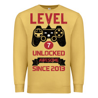 Antique Gold Kids Level 7 Unlocked Awesome Since 2013 Premium Sweatshirt - Bettercallsaul