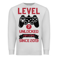 Dove Grey Kids Level 7 Unlocked Awesome Since 2013 Premium Sweatshirt - Bettercallsaul