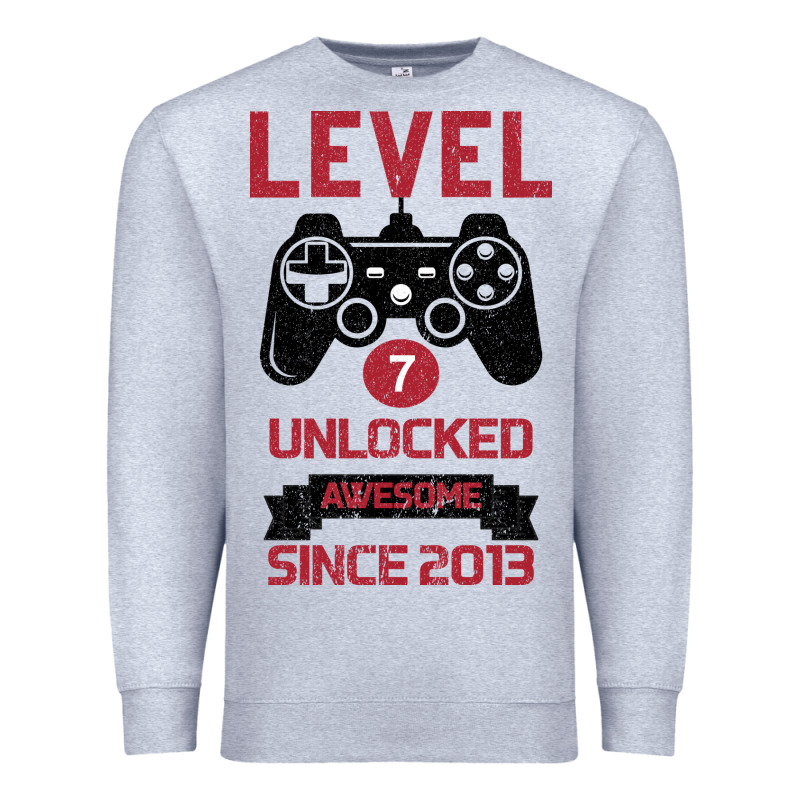 Kids Level 7 Unlocked Awesome Since 2013 Premium Sweatshirt by Bettercallsaul | Teevron