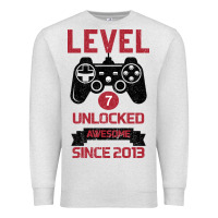 Oatmeal Heather Kids Level 7 Unlocked Awesome Since 2013 Premium Sweatshirt - Bettercallsaul