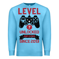 Ocean Blue Kids Level 7 Unlocked Awesome Since 2013 Premium Sweatshirt - Bettercallsaul