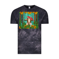 Cloud Black goat with sunflower and cactus Vintage Tee - Artiststas