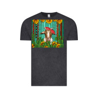Vintage Black goat with sunflower and cactus Vintage Tee - Artiststas