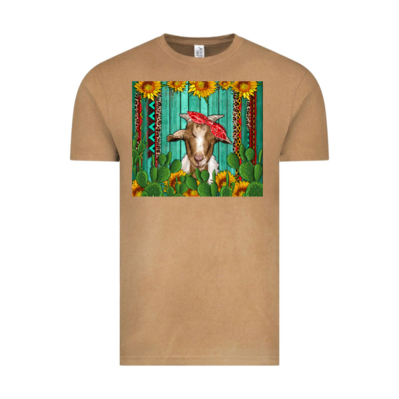 Goat With Sunflower And Cactus Vintage Tee by Artiststas | Teevron