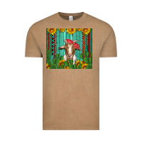 Vintage Coffee goat with sunflower and cactus Vintage Tee - Artiststas