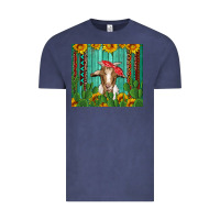 Vintage Denim goat with sunflower and cactus Vintage Tee - Artiststas