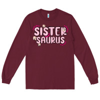 Burgundy sister saurus Long Sleeve Tee - MaliasSmallBusiness
