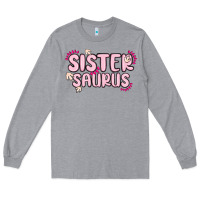 Heather Grey sister saurus Long Sleeve Tee - MaliasSmallBusiness