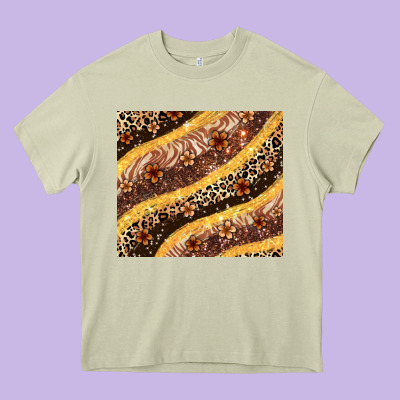 Melanin Leopard Glitter Heavy Core Tee Designed By Zillion Design Studio