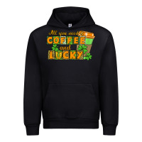 Black All you need is coffee and lucky Urban Hoodie - CowGirlArtShop